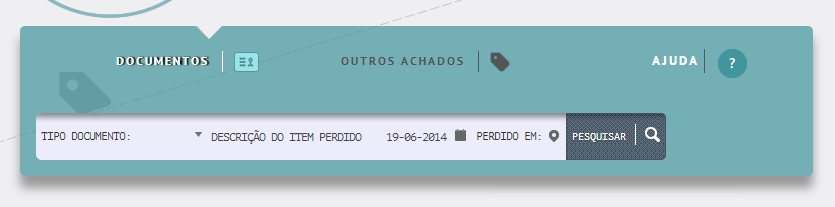 скриншот с портала Perdidos e Achados